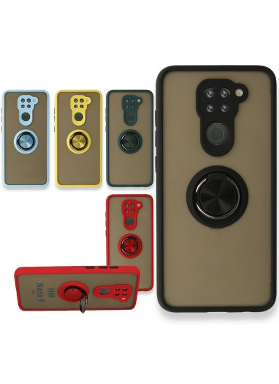 Xiaomi Redmi Note 9 Kılıf Montrea Ring Yüzük Stantlı Kapak