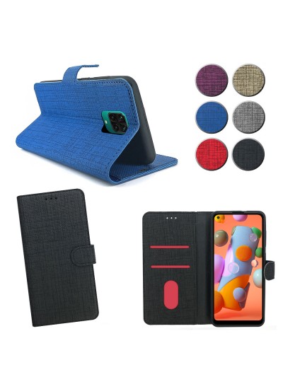 Xiaomi Redmi Note 9S / 9 Pro Kılıf FitCase Fabric Kapaklı Cüzdanlı