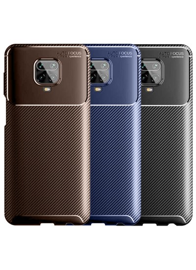 Xiaomi Redmi Note 9S / 9 Pro Kılıf Focus Carbon Desen Silikon Arka Kapak