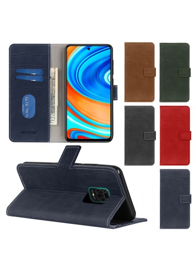 Xiaomi Redmi Note 9S / 9 Pro Kılıf Kroko Desen Kapaklı Cüzdanlı